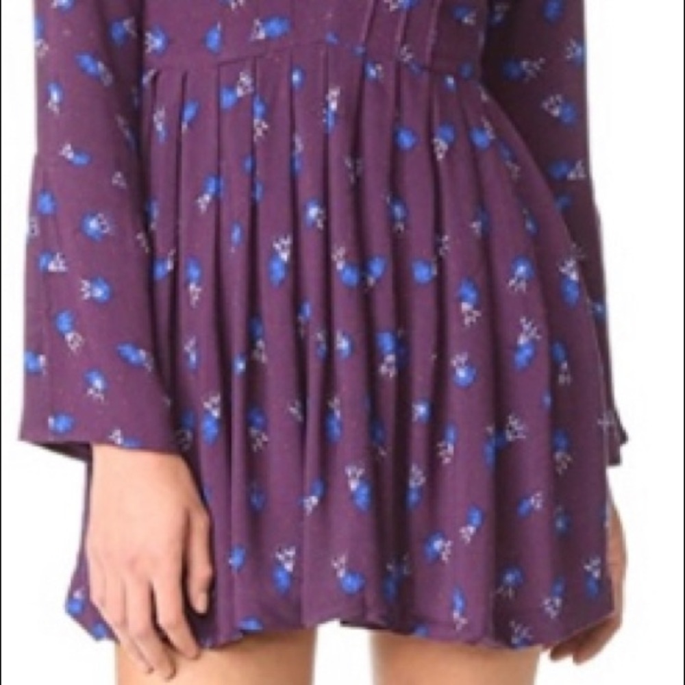 Free People Women’s dress Category, Purple w/ flowers; keyhole Dress in Size 4 - Picture 4 of 13